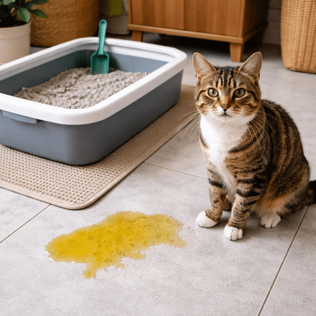 Pourquoi mon chat urine à côté de sa litière ?
